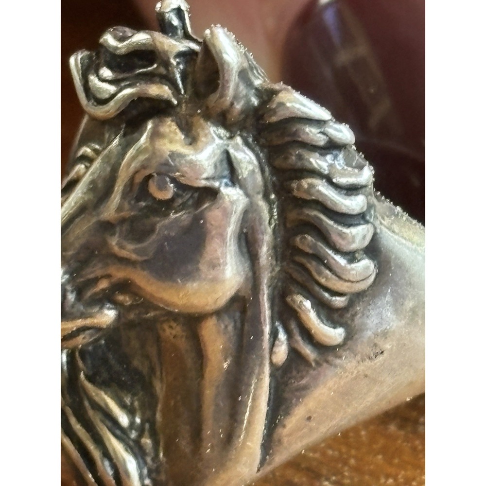Vintage Silver Cloud Inc 925 Sterling Silver Dimensional Horse Head Ring SZ 8.5 - Picture 4 of 12